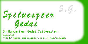 szilveszter gedai business card